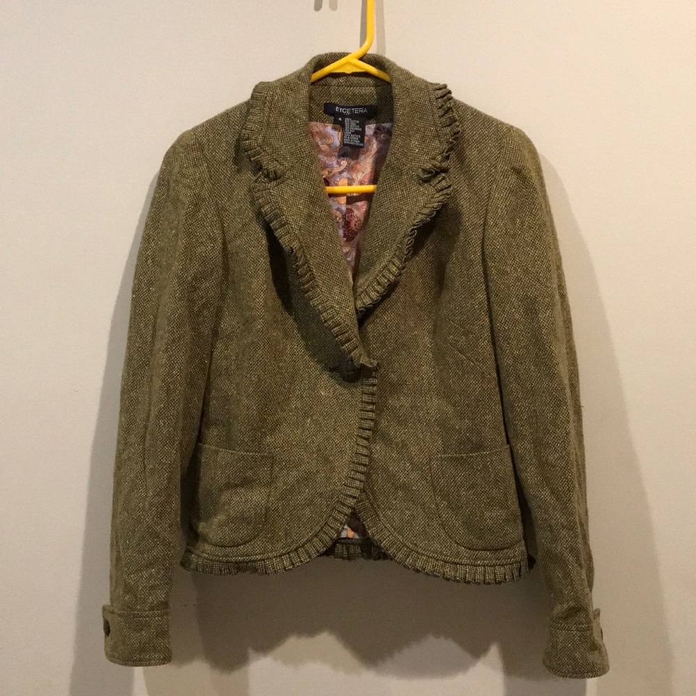Etcetera blazer jacket size 4 olive